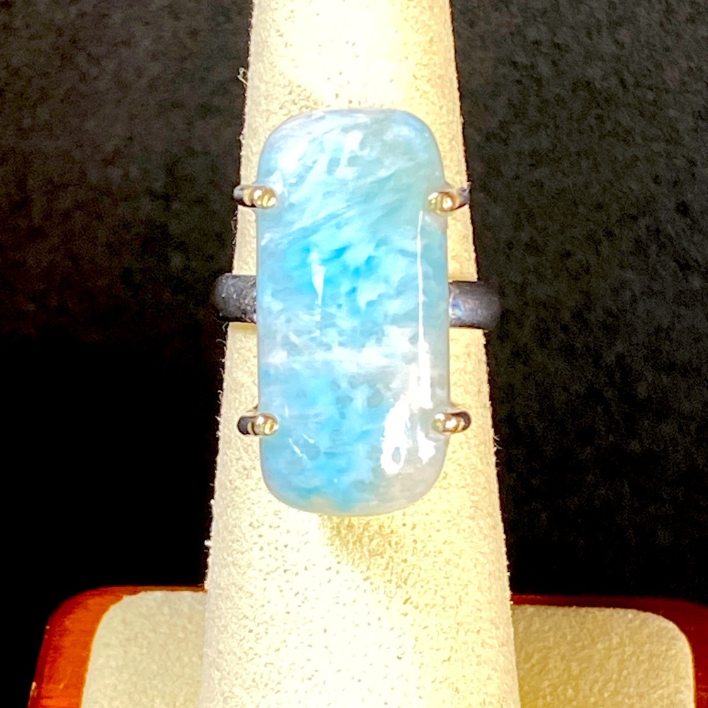 Authentic Larimar Ring Sz 5.75 Larimar stone is 1” long. 925 SS
